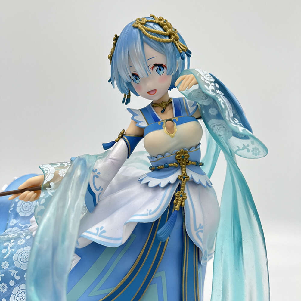 Mascot Costumes 26cm Rem Hanfu Sexy Anime Figure Re:zero -starting Life in Another World Rem Ram Action Figure Collection Model Doll Toys Gifts
