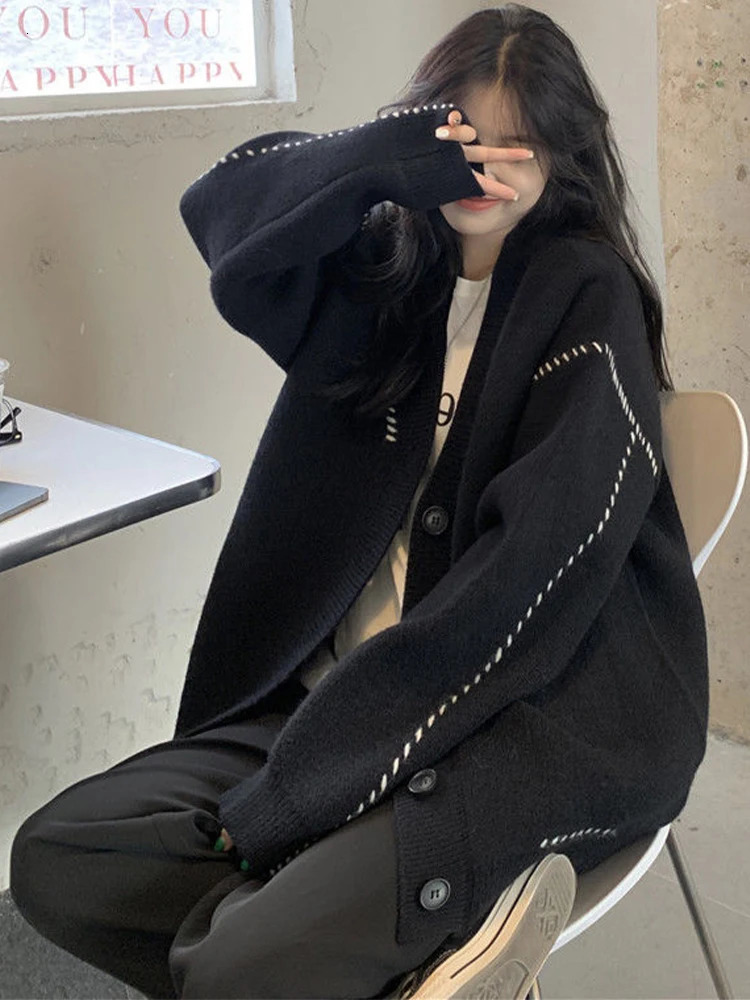 Women's Sweaters Sweater Cardigan Women Oversized Loose Coats Autumn Winter Sweet Jacket Korean Fashion College Style Cardigans Female Sueteres 2