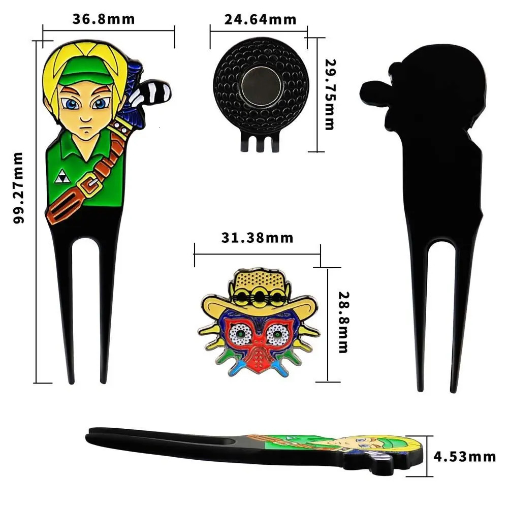 Other Golf Products Practical Divot Repair Tool Anti Scratch Durable Green Fork Creative Magnetic Cap Clip 231010
