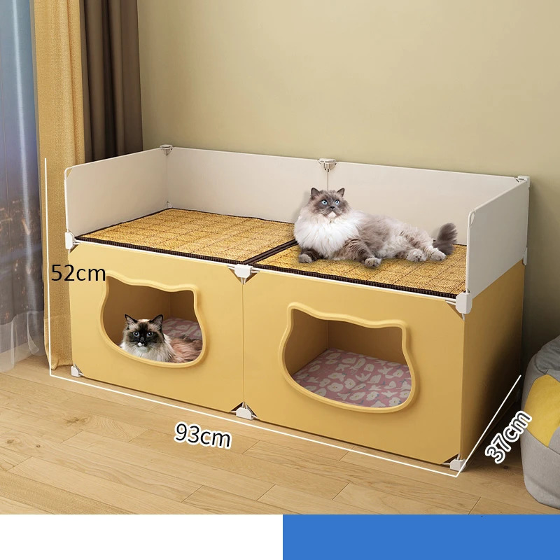 Cat Beds Furniture Cat Hiding House Large Space Detachable Comfortable Room Bed Small Dog Nest Cave Cats Pet Accessories 231011