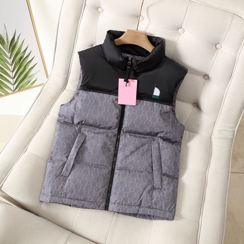 Mens puffer vest mens designer gilet weste waistcoat loose coat graphite gray black and white blue Letters Printed Outwears Parkas