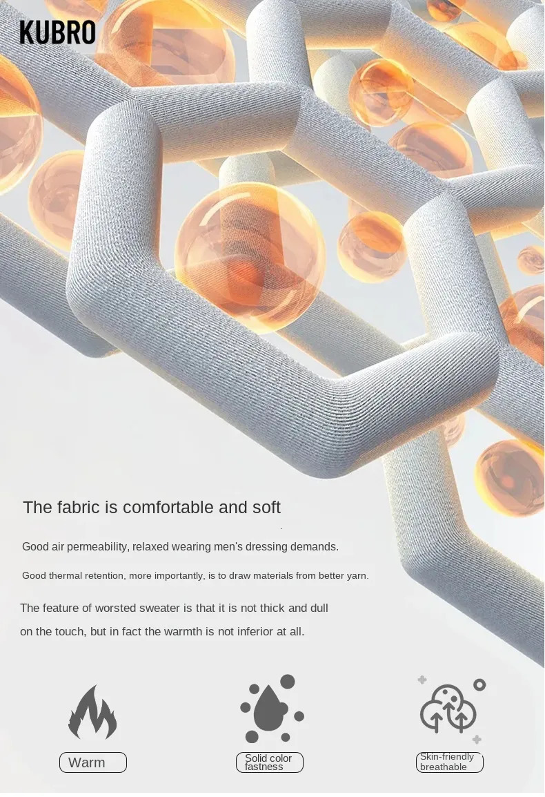 Men's Sweaters KUBRO Autumn Winter Men's Turtleneck Sweater Knitting Pullovers Rollneck Knitted Sweater Warm Men Jumper Slim Fit Casual Swea