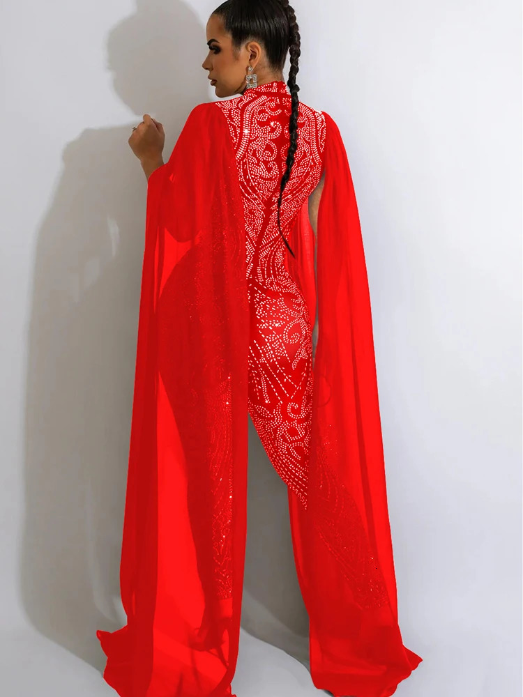 Women's Jumpsuits Rompers Bonnie Forest Sparkle Black Rhinestones Mesh Shift Long Sleeve Jumpsuits Women Rompers Glitter Skinny Crystal Jumpsuits