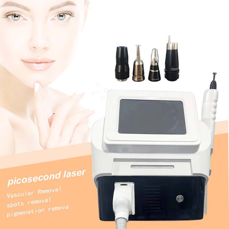 Portable Pain-free Picolaser Nd Yag Q Switch Skin Tattoo Removal Eyebrow Cleaning 4 Wavelength Portable Device Carbon Peeling Skin Whitening