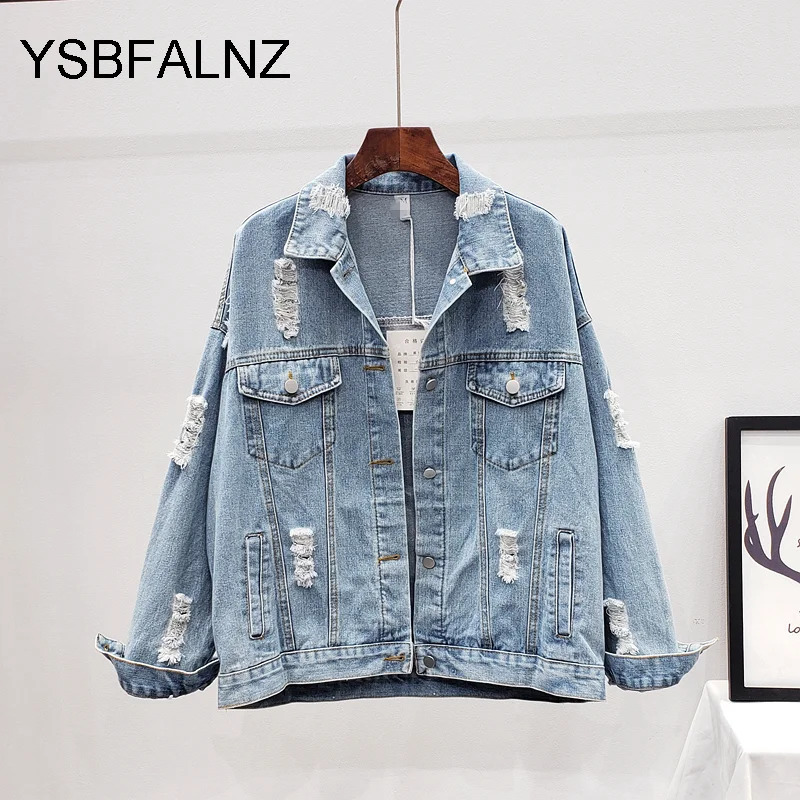 Women's Jackets Women Denim Jacket Feminine Spring Autumn Boho Sequin Floral Appliques Embroidery Coat Long Sleeve Outerwear Female Veste Femme 2