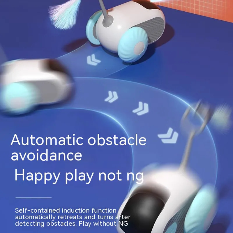 Cat Toys Gravity Sports Car Remote Control Electric Cat Toy Tease Cat Stick Feather Kitten Pet Supplies Indoor Cat Interactive Cat Toys 231011