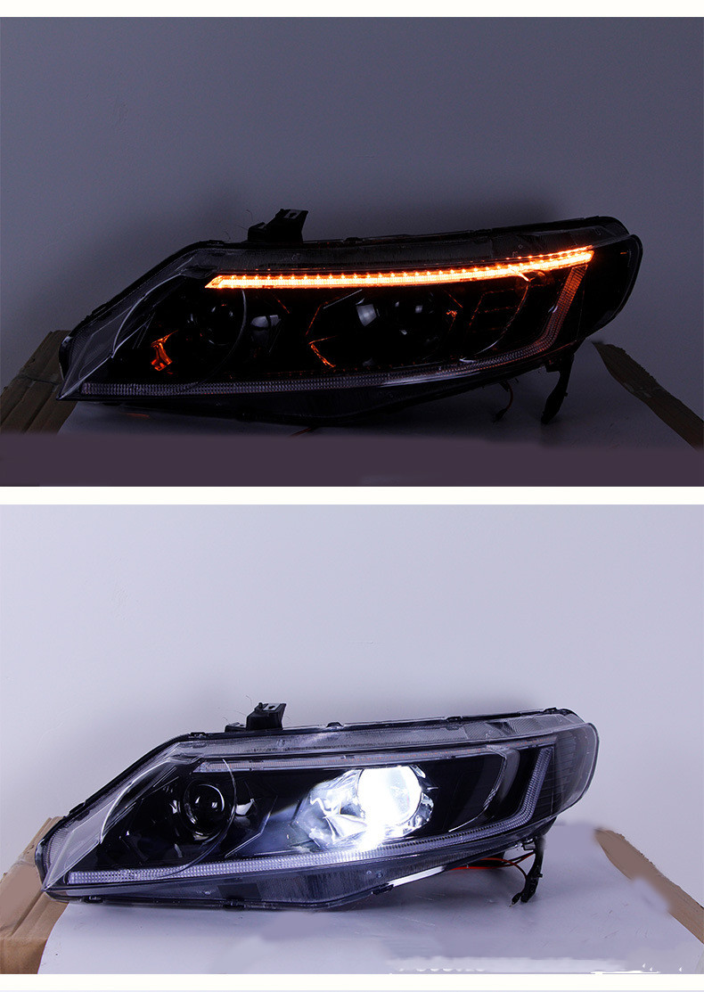Car Styling Headlights for Honda Civic 8th 2006-2011 Devil's Eye Projector Lens Dynamic Signal DRL Headlamp Beam Accessory