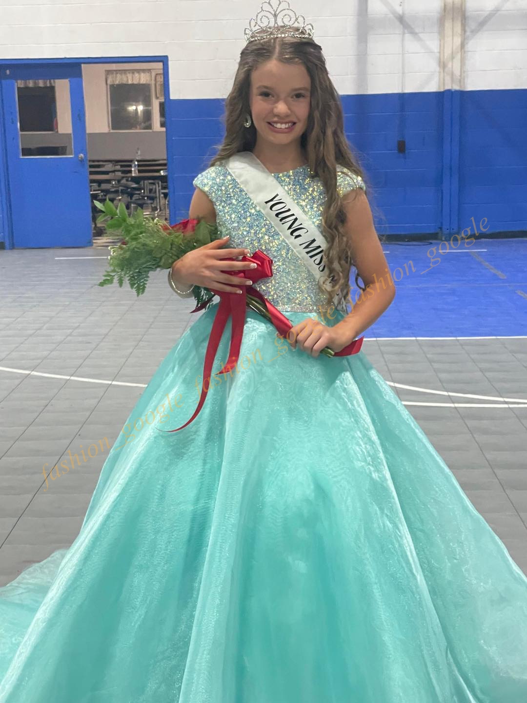 Bubblegum Girl Pageant Dress 2024 Cap Sleeves Sequin Shimmer Chiffon Little Kid Fun Fashion Runway Drama Cocktail Party Gown Toddler Teen Preteen Miss