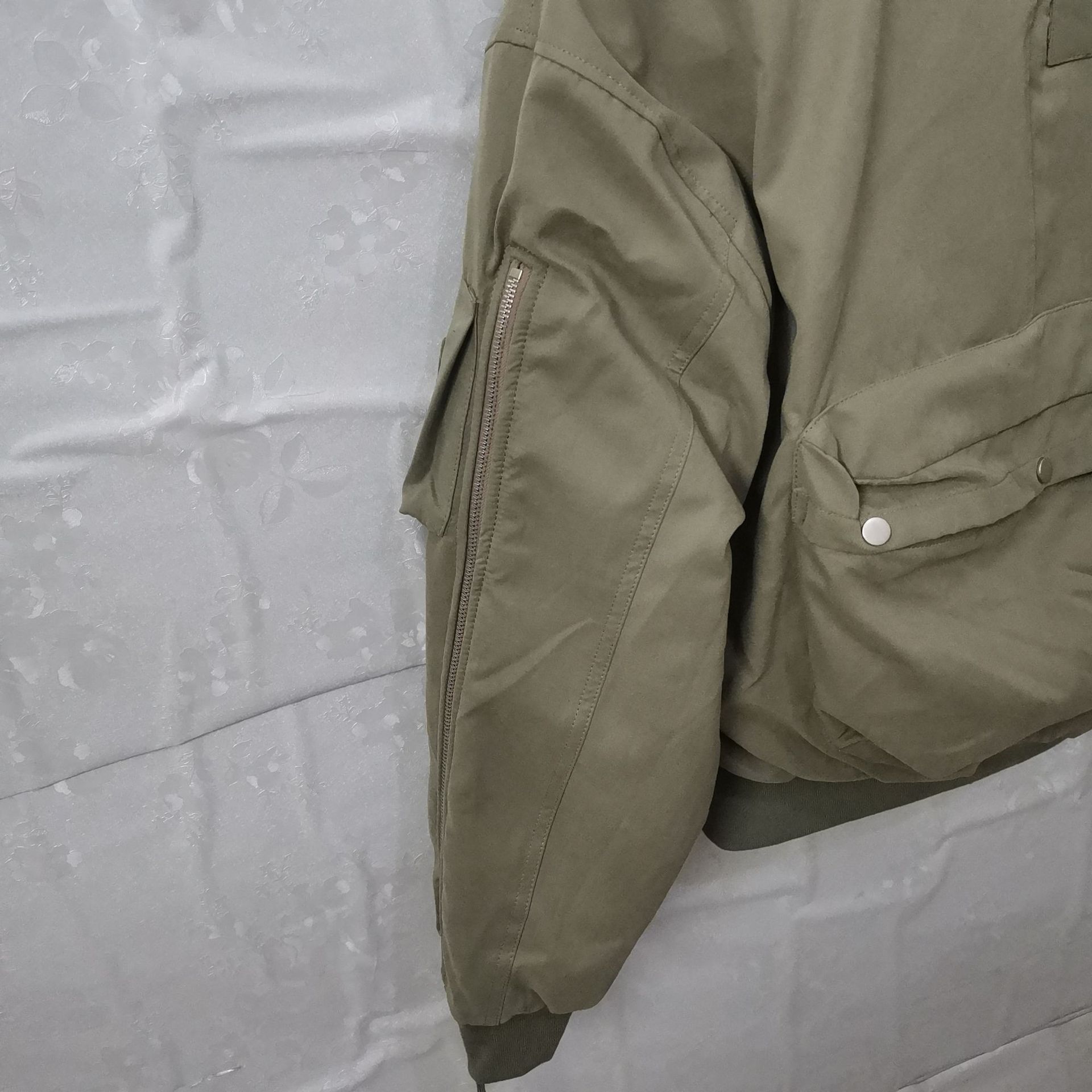 GRAILZ Pocket Flight Jacket Casual Loose Zippered Jacket Cotton Jacket Men Bomber Zipper Cotton Jacket for Men