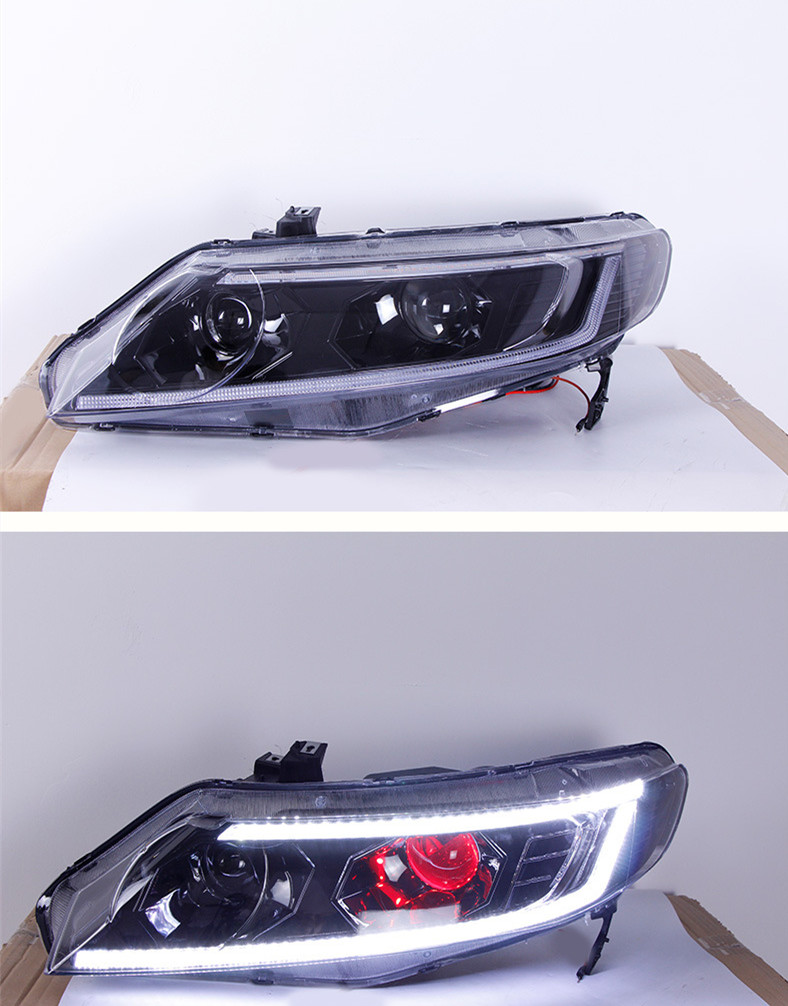 Car Styling Headlights for Honda Civic 8th 2006-2011 Devil's Eye Projector Lens Dynamic Signal DRL Headlamp Beam Accessory