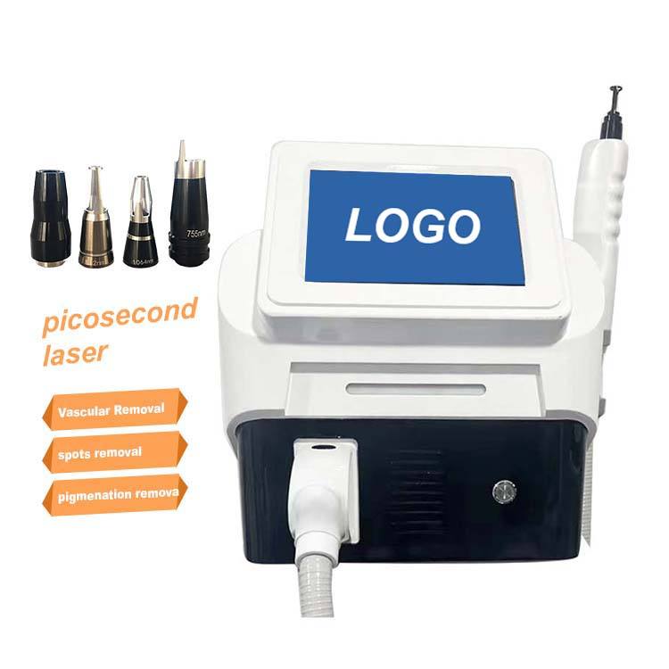 Portable Pain-free Picolaser Nd Yag Q Switch Skin Tattoo Removal Eyebrow Cleaning 4 Wavelength Portable Device Carbon Peeling Skin Whitening