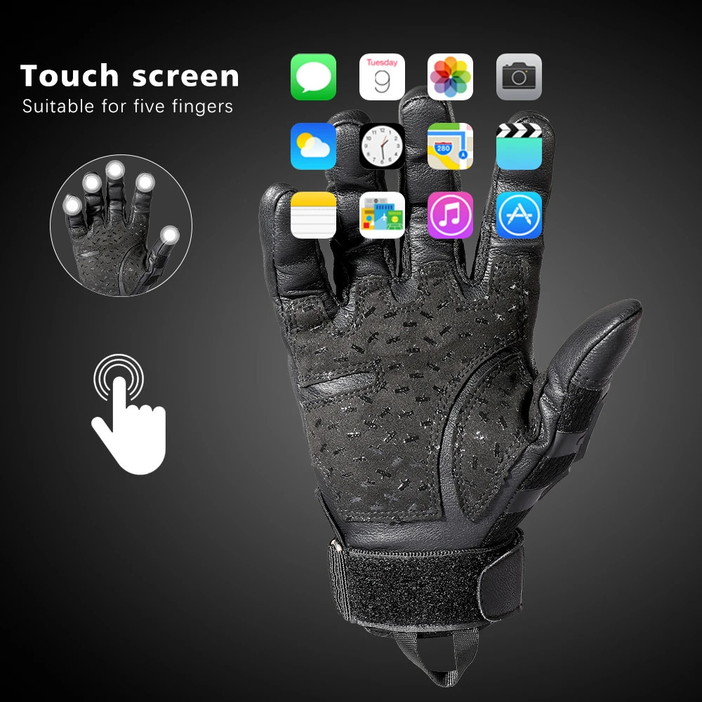 Five Fingers Gloves Tactical Full Finger Touch Screen Army Military PU Leather Combat Shooting Hunting Airsoft Work Protective Gear Men Women 231010