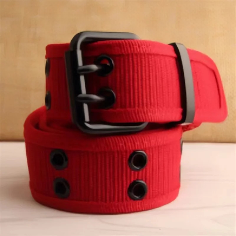 Other Fashion Accessories Men Brown Buckle Belt Men's And Women's Work Clothes Fashion Tactical Red Waistband Youth Canvas Belt Tend 23
