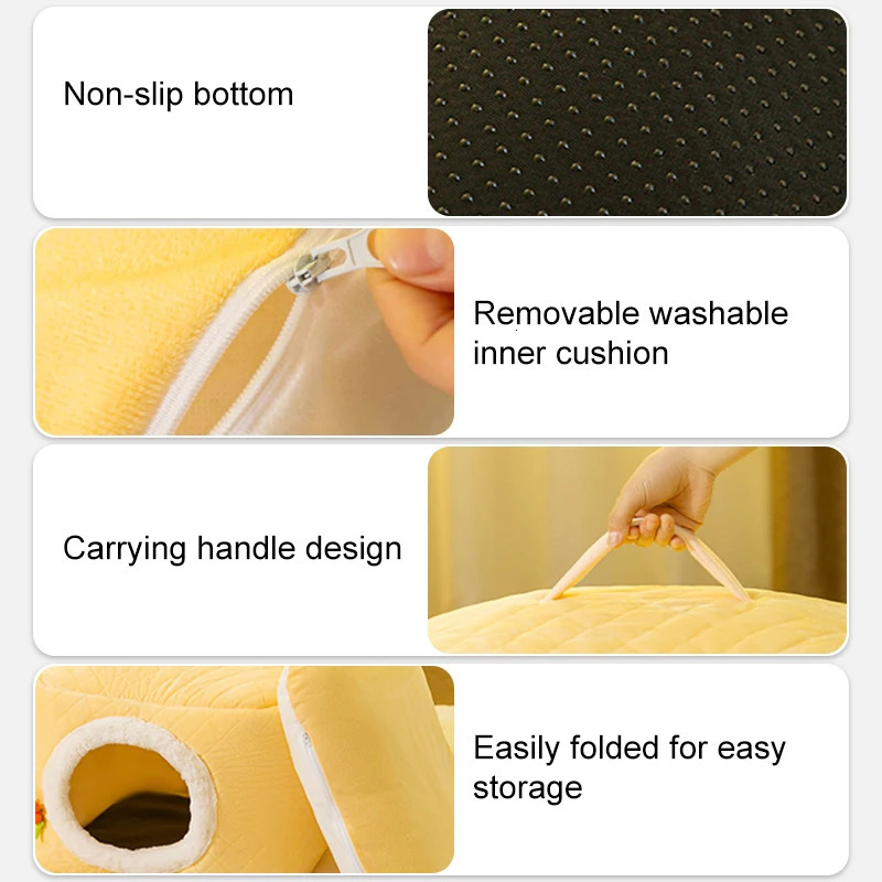 Cat Beds Furniture Warm Winter Cat Nest Square Portable Cat Dog House Comfortable Breathable Deep Sleep Pet Nest for Small Medium Cat Pet Supplies 231