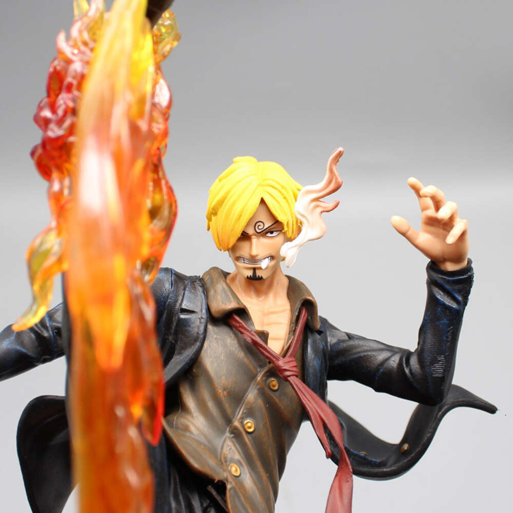 Mascot Costumes 30cm Anime One Piece Vin Sanji Sculpture Fire Battle Gk Statue Pvc Collectible Action Figures Model Doll Toys Kids Gift
