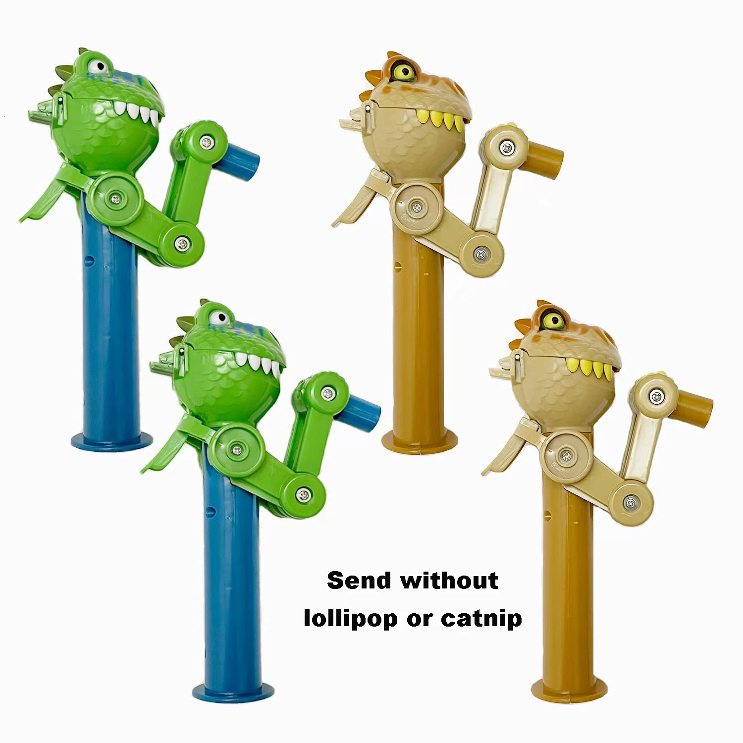 Cat Toys 4 Pcs Lollipop Robot Holder Novelty Relax Toy Cute Creative Gifts Lollipop cat toy catnip Big Mouth Dinosaur Catnip Ball 231011