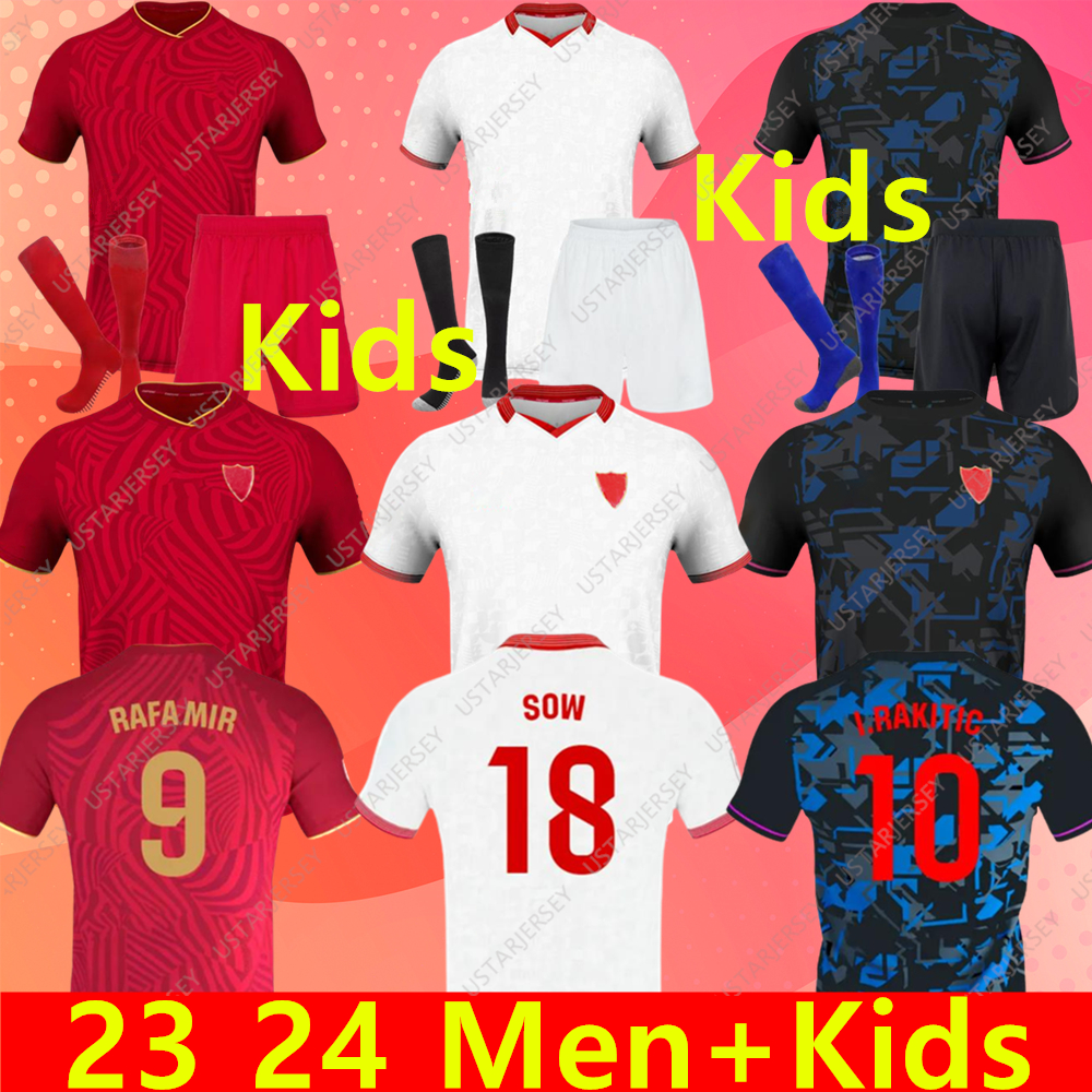 Seville 2023 2024 Sevillas soccer jerseys final L.OCAMPOS SUSO JONG Maillot GUDELJ K.REKIK TECATITO MUNIR RAFA men kids kit 22 23 24 football shirt boy sets home away 3rd