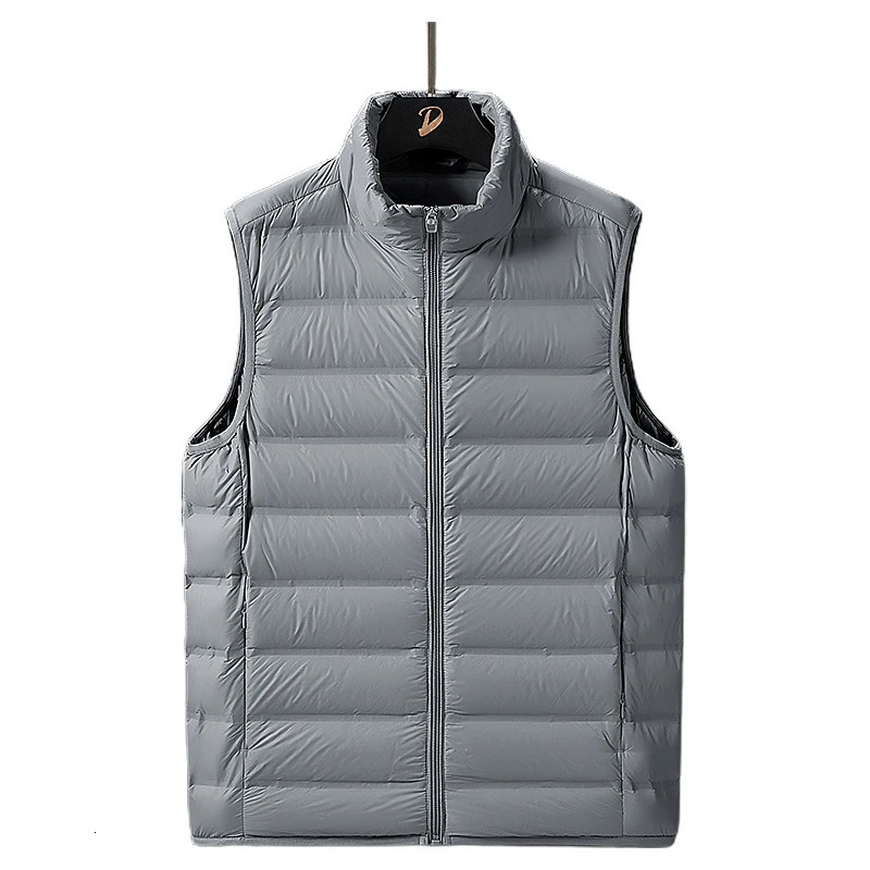 Men's Vests Men Winter Ultralight Classic Warm Down Sleeveless Jacket Vest Waistcoat Autumn Casual Outwear White Duck 8XL 231011