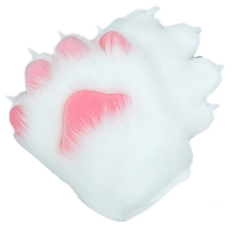 Five Fingers Gloves 2 Pcs Cartoon Plush Cosplay Costume Nails Claws Furry Hand Paw Anime Mittens for Story Telling 231010
