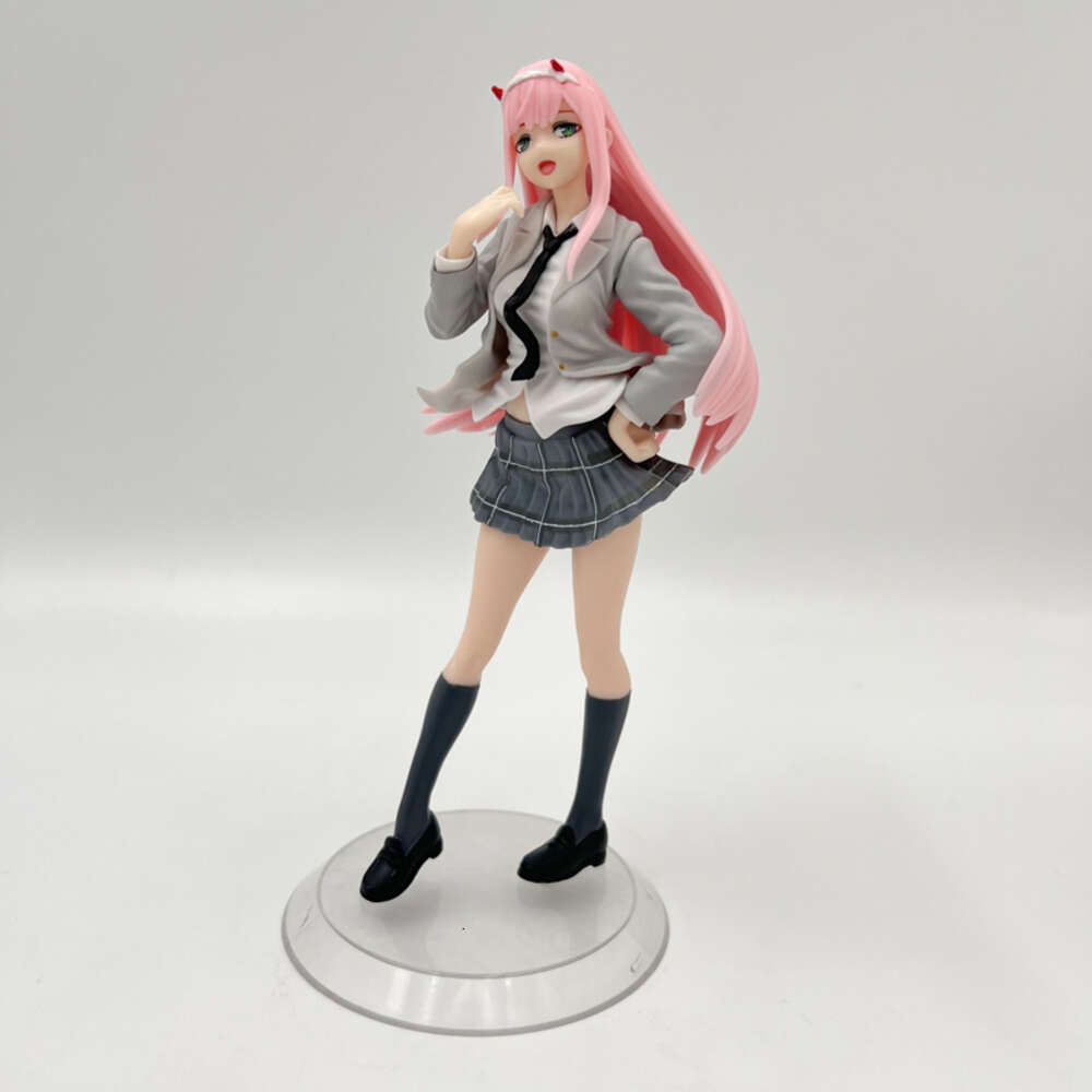 Mascot Costumes 18cm Darling in the Franxx 02 Anime Girl Figure School Uniform Zero Two Sexy Action Figure Zero Two Figurine Colletible Doll Toy