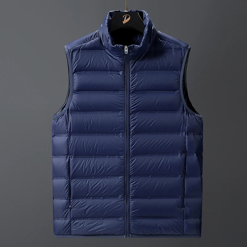 Men's Vests Men Winter Ultralight Classic Warm Down Sleeveless Jacket Vest Waistcoat Autumn Casual Outwear White Duck 8XL 231011