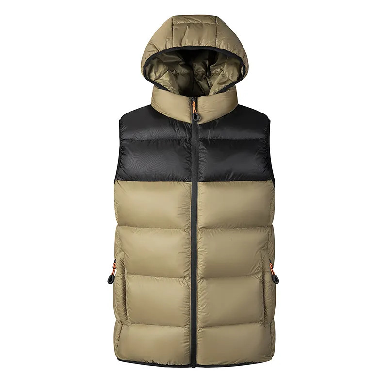 Men's Vests Men Autumn Winter Vest Jacket Warm Fashion Sleeveless Hooded Casual Detachable hat Waistcoat 231011