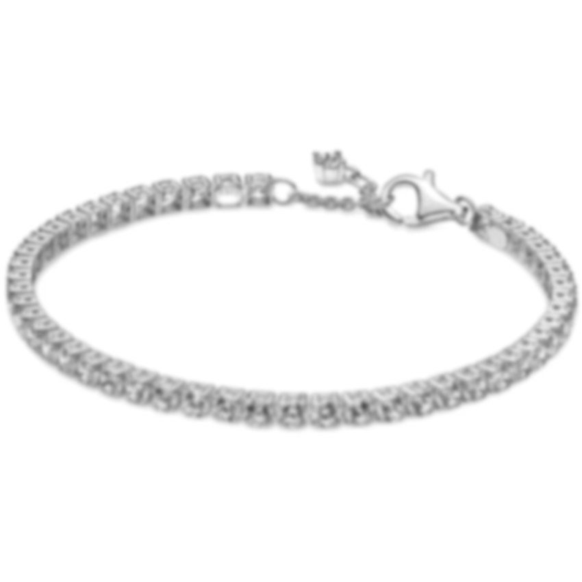 Sparking Clear Heart Blue Red Pave Round Tennis Bracelet 925 Sterling Silver Bangle Fit Popular Bead Charm DIY Jewelry