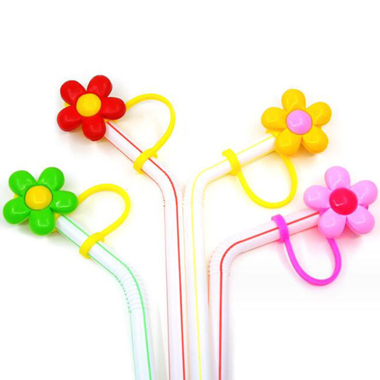 wers styles toppers cover cap colorfuls Pvc straw protection sheath dust plug for 7-8mm drink straws charms