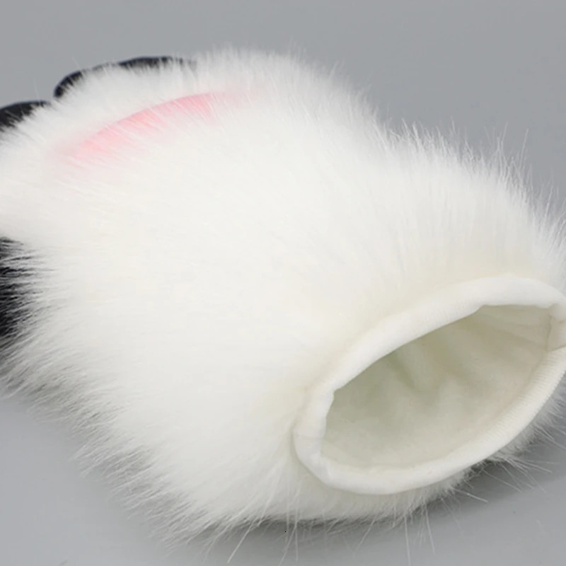 Five Fingers Gloves Unisex Cosplay Cartoon Sheep Hoof Shape Plush Halloween Mittens Furry Cuffs for Carnivals Party 231010