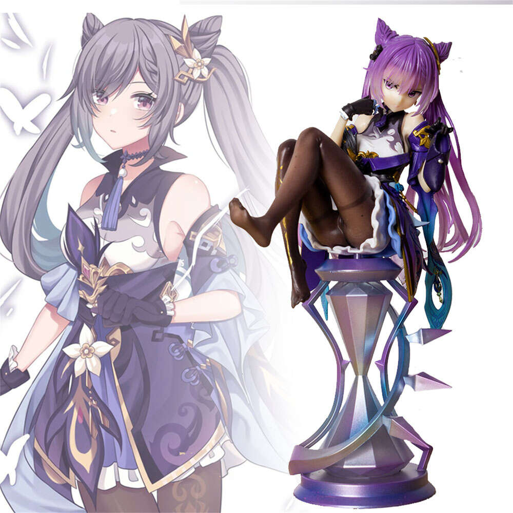 Mascot Costumes Keqing 18cm Anime Figures 1/7 Scale Genshined Impact Exquisite Pvc Action Figurine Kawaii Collectible Model Toys Gifts Ornament