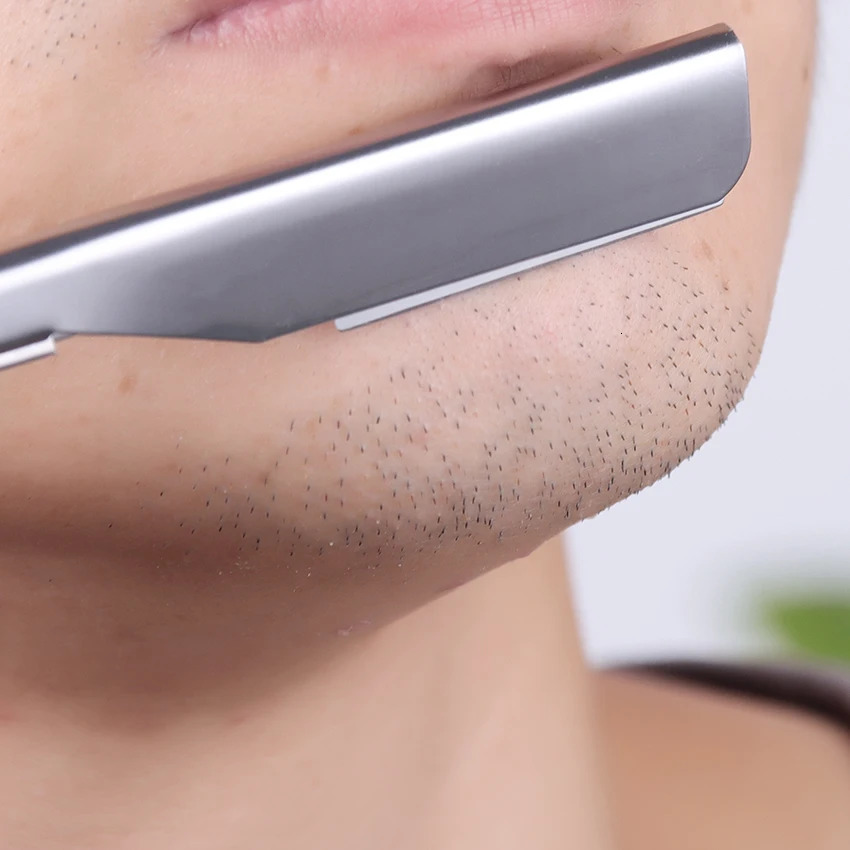 Razors Blades Men'S Shaver Straight Edge Barber Razor Knives Manual Beard Shaving And Care Replaceable Blades Shavette Gift For Men 231011