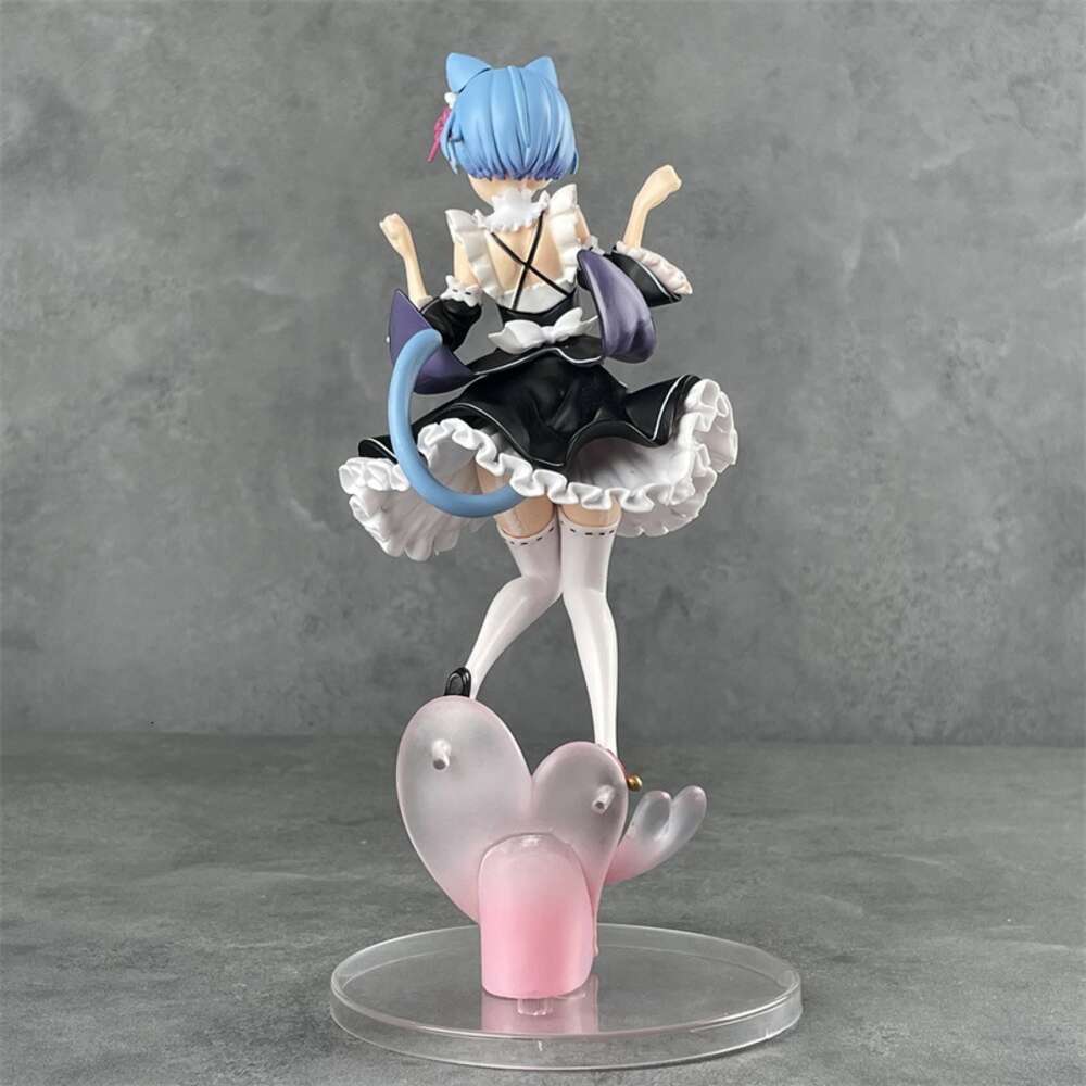 Mascot Costumes 23cm Re:zero Starting Life in Another World Anime Figure Rem Cat Ear Action Figure Rem/ram Figurine Collectible Model Doll Toys