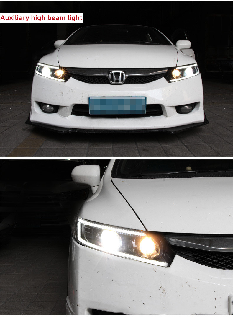 Car Styling Headlights for Honda Civic 8th 2006-2011 Devil's Eye Projector Lens Dynamic Signal DRL Headlamp Beam Accessory