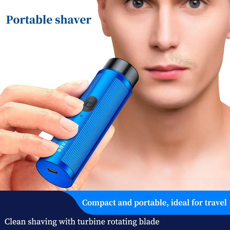 Razors Blades Men's Mini Electric Shaver Automatic Razor Trimmer Portable Beard Knife Shaver Rechargeable Razor Travel Car Mini Shaver 231011