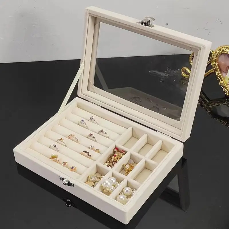 Jewelry Boxes Storage Box Earring Ring Necklace Organizers Transparent Jewlery Holder Display for Classification 231011