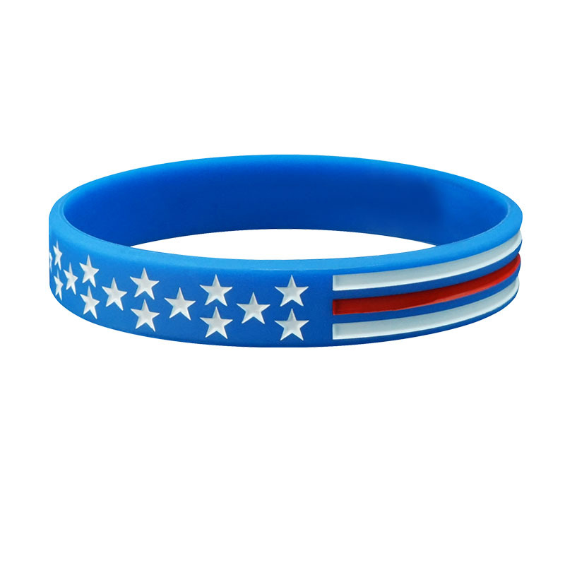 USA Thin Blue Line American Flag Bracelets Silicone Wristband