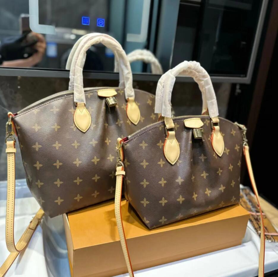 Boetie Pm Mm Handbags Luxury Designer Women Tote Bag Coated Canvas Zipped Tote Gold Color Padlock Rolled Leather Top Handles Purses Crossbody