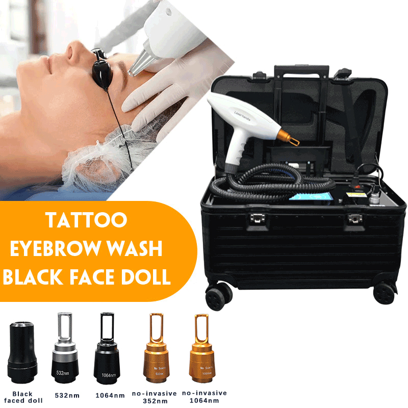 Newest Nd Yag Picosecond Laser 5 Probes for Pain-free Tattoo Remove Pico Laser Skin Whitening Rejuvenation Pore Shrink Eyebrows Washer
