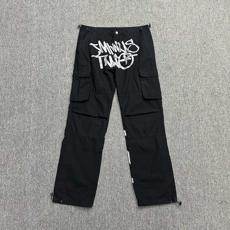 Men's Pants High Street Hip Hop Style Letter Printed Multi Pocket Hem Casual Muti Two Cargo Men Streetwear Workwear Sweatpants