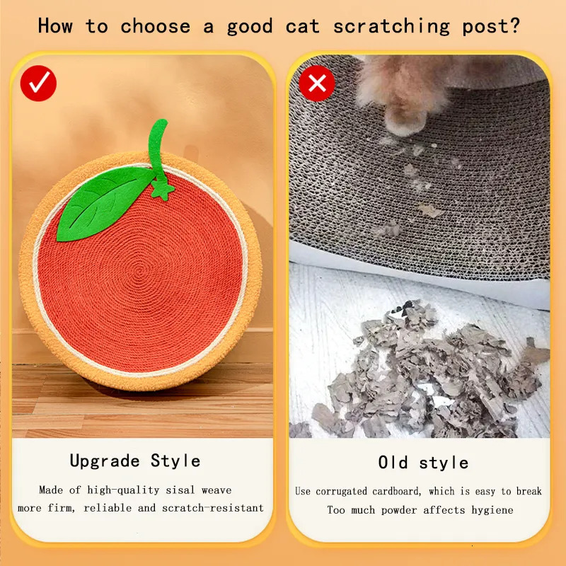 Cat Toys Cute Pig Cat Scratcher Sisal Weave Round Cat Scratching Pad 2 in1 Indoor Grinding Claws Cats Training Toys Furniture Protection 231011