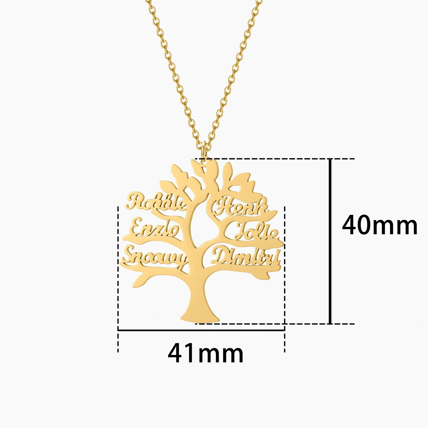 Charms Qitian Custom Personalized Tree of Life Necklace With16 Names Stainless Steel Pendant Chain Family Jewelry Women Christmas Gift 231010