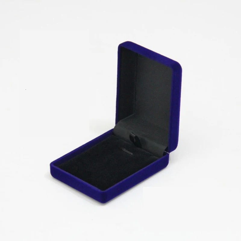 Jewelry Boxes Wholesale Pendant Necklace Chain Storage Package Gift Box Soft Black Blue Red Velvet Casket Long Earrings Organizer 231011
