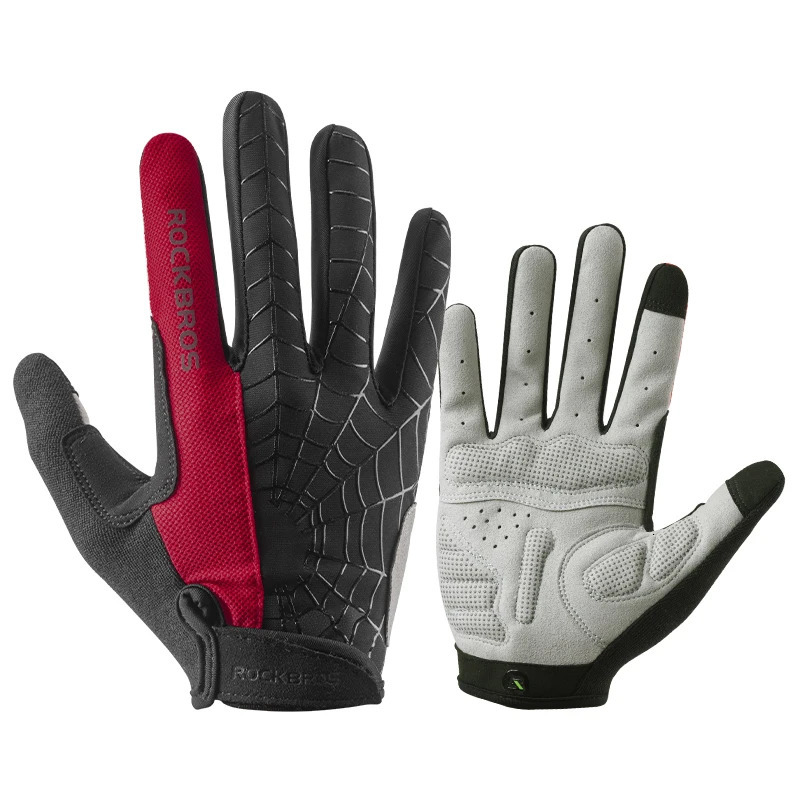 Five Fingers Gloves ROCKBROS Spring Full Finger Bike SBR Shockproof Breathable Bicycle Men Women MTB Road Cycling Long 231010