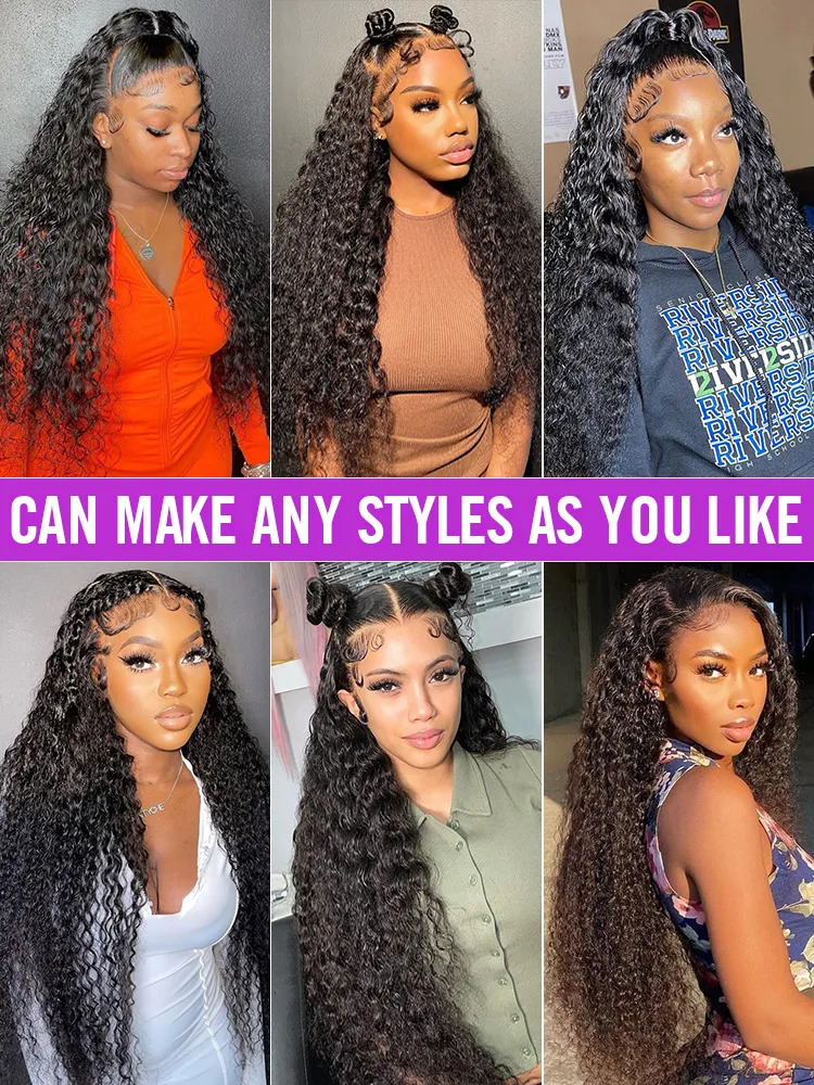 Lace Wigs 40 Inch Curly 13x4 Lace Front Human Hair Wig Brazilian Wigs For Women Deep Wave 13x6 HD Lace Frontal Wig Human Hair Pre Plucked 231012
