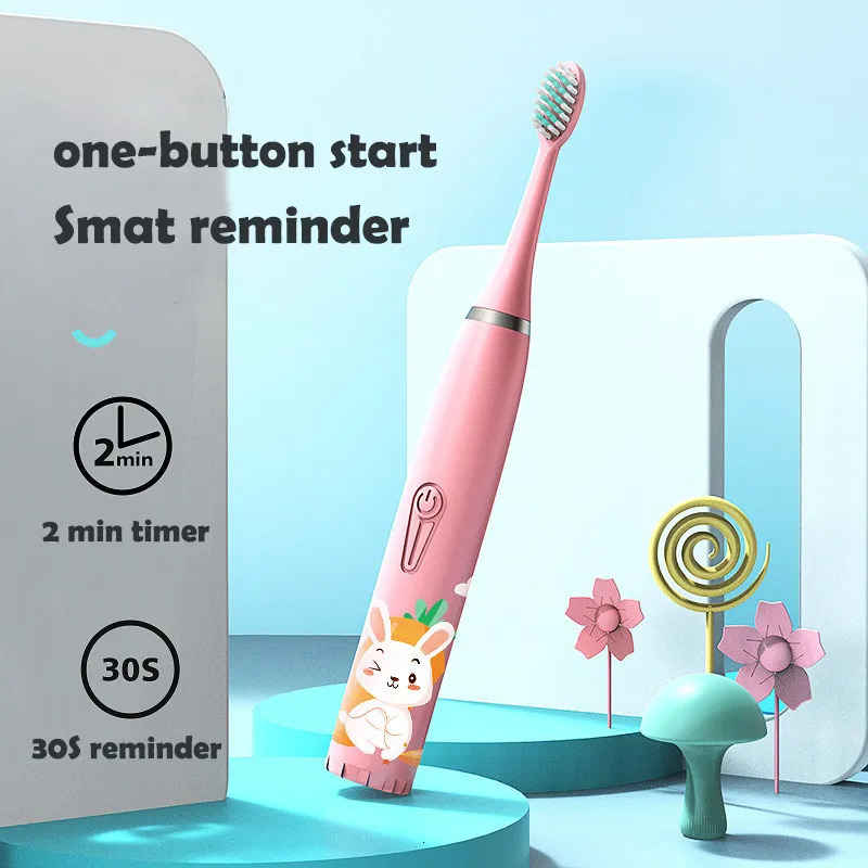 Toothbrush Sonic Electric Toothbrush for Children Kids cleaning teeth whitening Rechargeable water proof Replace The Tooth Brush Head 231012