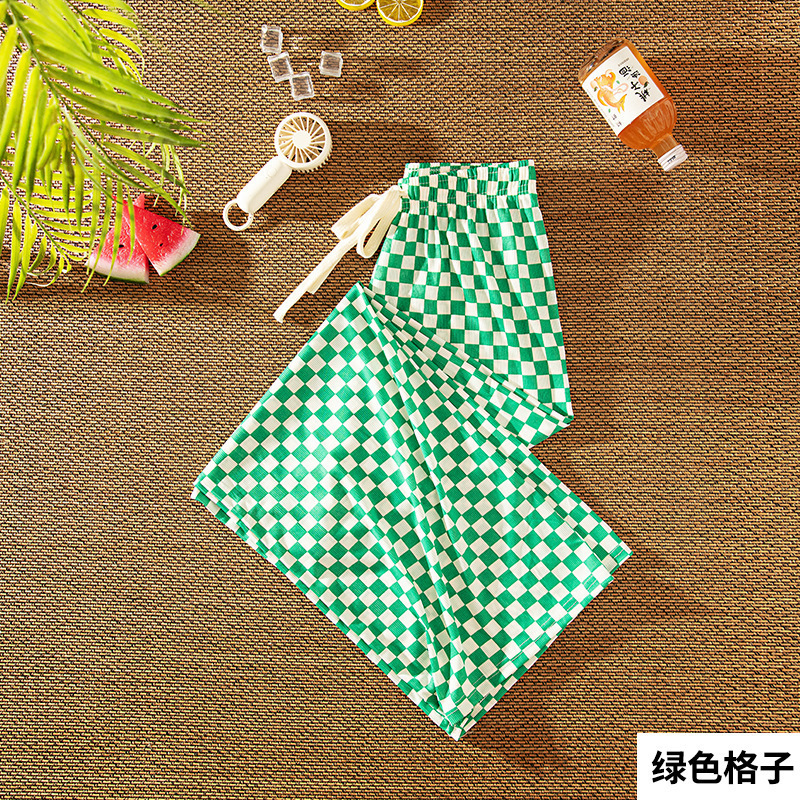 Women's Pants Capris Checkerboard wide leg pants for women in spring and autumn 2023 new high waisted plaid loose and slim casual straight leg pa