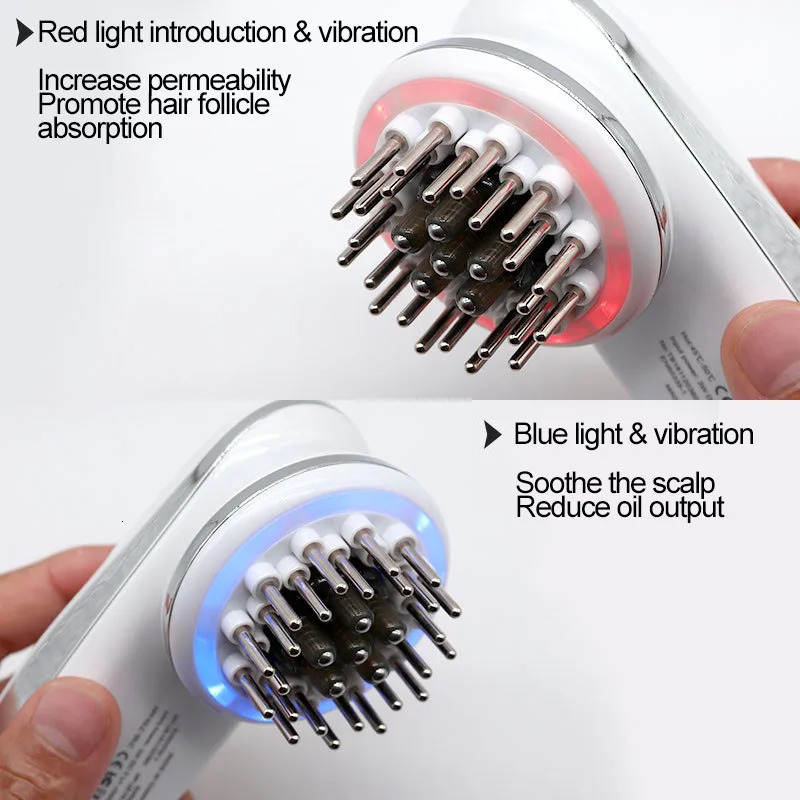 Hair Brushes Electric Wireless Red Light Growth Micro current Anti Hair Loss Hair Growth Care Vibration Head Massage Comb Scalp Massager 231012
