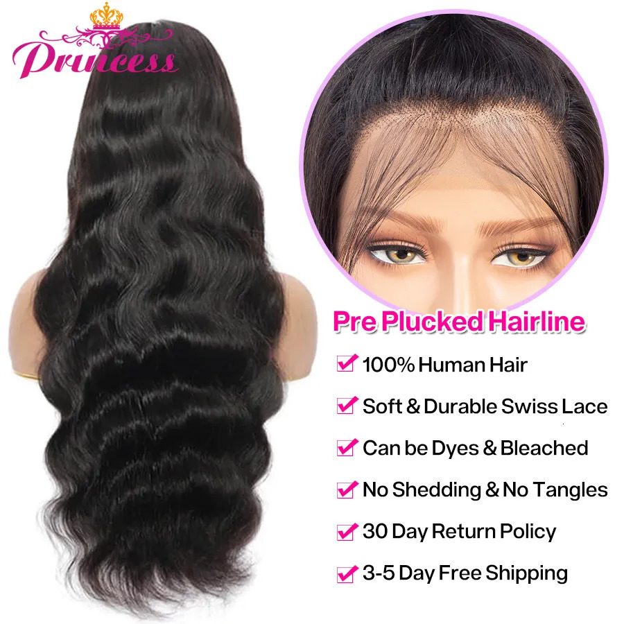 Lace Wigs Princess Hair 13x6 HD Transparent Lace Front Human Hair Wigs For Women 13x4 Brazilian Body Wave Lace Frontal Wig With Baby Hair 231012