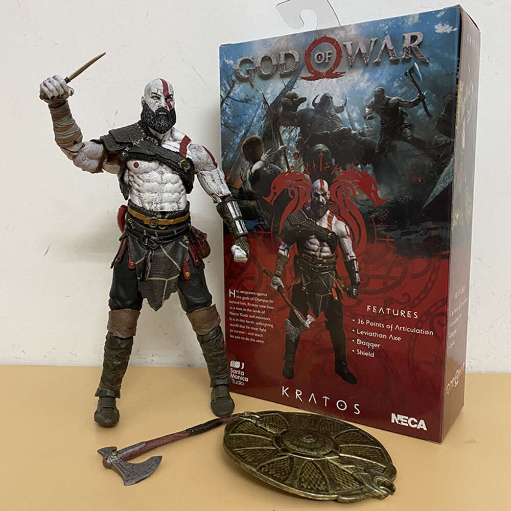 Mascot Costumes Neca Figure God of War Ghost of Sparta Kratos in Ares Armor W Blades Action Figure Model Toys Joint Movable Doll Gift
