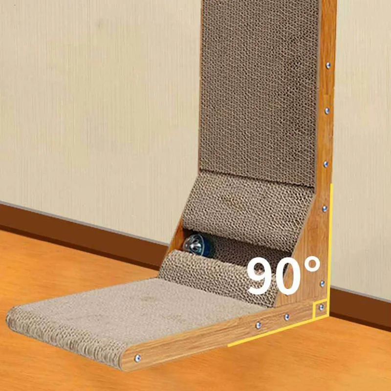 Scratchers Scratching Board L-shaped Detachable Corrugated Paper Scraper Durable Cat Training Grinding Claw Toy Furniture Protector 231011